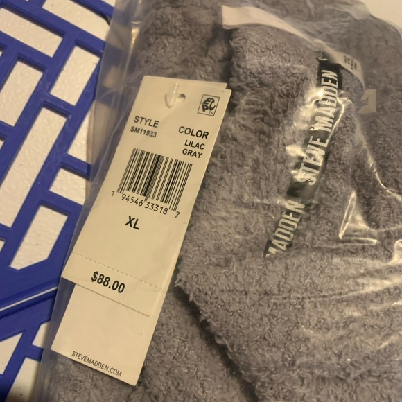 Steve Madden Women's Cardigan XL Sleep Chenille‎ Fuzzy PJs Lounge Purple NWT - Picture 5 of 6